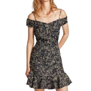 ZARA 1975 DENIM: floral cold shoulder dress